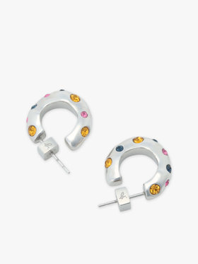 To b. by agnès b. マルチカラー ストーン ピアス シルバー