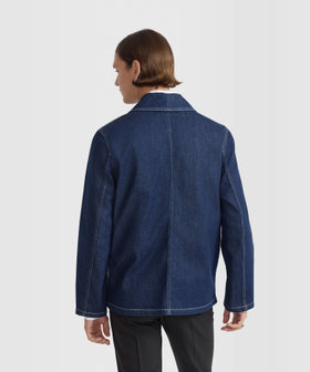 HOMME メンズ メンズ デニム ショールカラー 長袖 ジャケット "Loritz" ネイビー