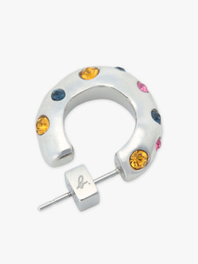 To b. by agnès b. マルチカラー ストーン ピアス シルバー