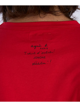 FEMME ウィメンズ プリント コットン 半袖 アーティスト Tシャツ "JonOne" レッド