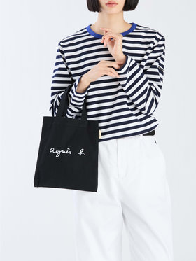 VOYAGE ウィメンズ バッグ＆ウォレット ロゴ コットン ハンドバッグ ”Paulette” YAS18-02 ブラック