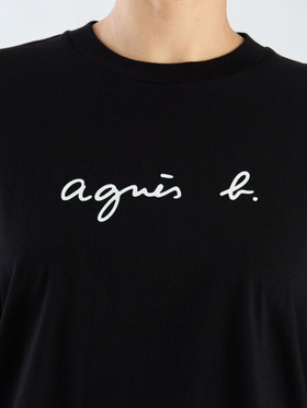 FEMME ウィメンズ ロゴ コットン 5分袖 Tシャツ "Yoko" ブラック