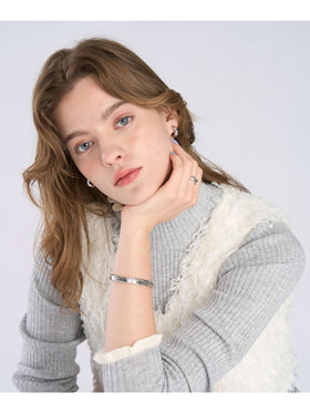 To b. by agnès b. マルチカラー ストーン ピアス シルバー