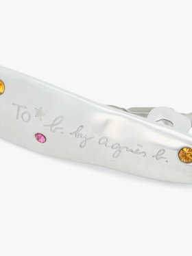 To b. by agnès b. マルチカラー ストーン バレッタ シルバー