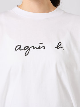 FEMME ウィメンズ ロゴ コットン 5分袖 Tシャツ ”Yoko” ホワイト