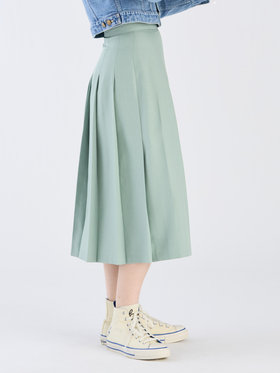 To b. by agnès b. 【Outlet】リノンプリーテッドスカート グリーン系その他