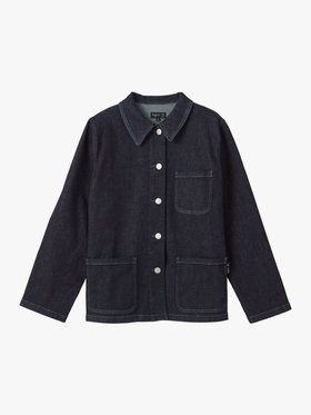 FEMME ウィメンズ デニム ワークジャケット "Sanshui" ネイビー