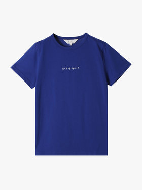 To b. by agnès b. 【Outlet】ミニロゴ コットン 半袖 Tシャツ ブルー