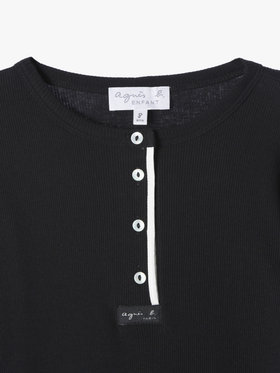 ENFANT ユニセックス 【Outlet】JFD8 E TS キッズ ヘンリーネックTシャツ ブラック