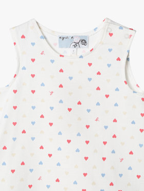 ENFANT ベビー ベビー マルチカラー コットン ノースリーブ ワンピース "Barbie" ホワイト