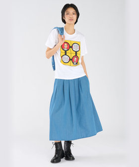 FEMME ウィメンズ プリント コットン 半袖 アーティスト Tシャツ "Gilbert & George" ホワイト