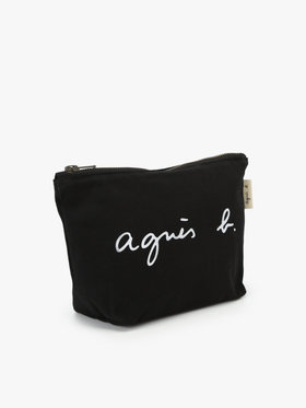 VOYAGE ウィメンズ バッグ＆ウォレット ロゴプリント コットン ポーチ ”Paulette” YAS18-03 ブラック