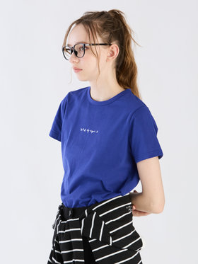 To b. by agnès b. 【Outlet】ミニロゴ コットン 半袖 Tシャツ ブルー