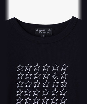 ENFANT ユニセックス キッズ "b." ロゴ コットン 長袖 Tシャツ "Etoile" ブラック
