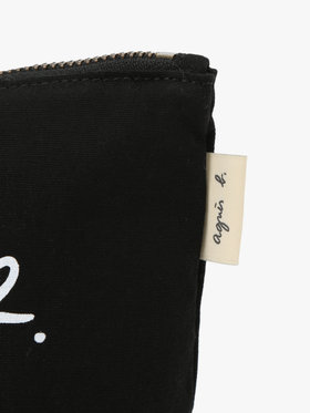 VOYAGE ウィメンズ バッグ＆ウォレット ロゴプリント コットン ポーチ ”Paulette” YAS18-03 ブラック