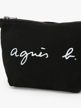 VOYAGE ウィメンズ バッグ＆ウォレット ロゴプリント コットン ポーチ ”Paulette” YAS18-03 ブラック