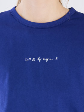 To b. by agnès b. 【Outlet】ミニロゴ コットン 半袖 Tシャツ ブルー
