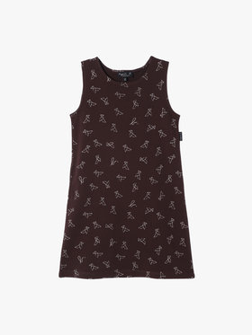 ENFANT ガールズ 【Outlet】キッズ プリント コットン ノースリーブ ワンピース ブラウン系その他