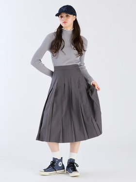 To b. by agnès b. 【Outlet】リノンプリーテッドスカート チャコールグレー