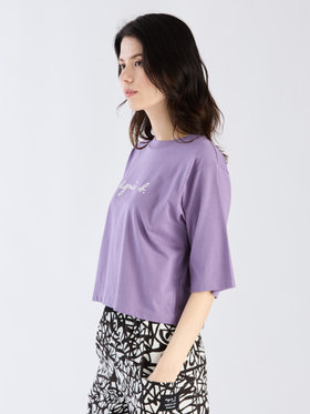 FEMME ウィメンズ ロゴ コットン 5分袖 Tシャツ ”Yoko” パープル系その他