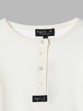 ENFANT ユニセックス 【Outlet】JFD8 E TS キッズ ヘンリーネックTシャツ ホワイト