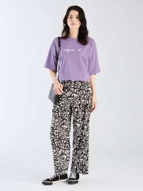 FEMME ウィメンズ ロゴ コットン 5分袖 Tシャツ ”Yoko” パープル系その他