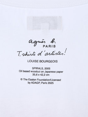 FEMME ウィメンズ プリント コットン 半袖 アーティスト Tシャツ ”Louise Bourgeois” ホワイト