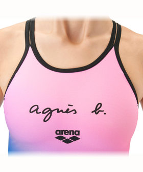 FEMME ウィメンズ agnes b. x arena タフスーツ トレーニングワンピース 水着 ピンク系その他
