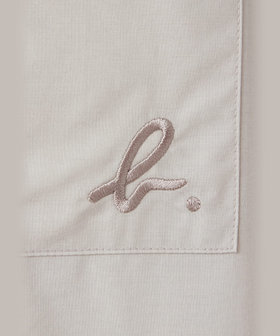HOMME メンズ メンズ "b."ロゴ 刺繍 コットン 開襟 半袖 シャツ "Mag" グレー系その他