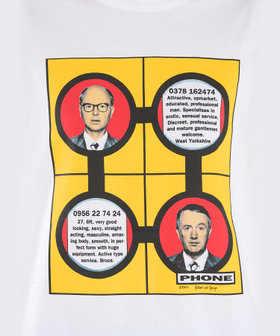 FEMME ウィメンズ プリント コットン 半袖 アーティスト Tシャツ "Gilbert & George" ホワイト