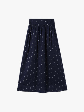 To b. by agnès b. 【Outlet】フラワーエンブロイダリースカート ネイビー