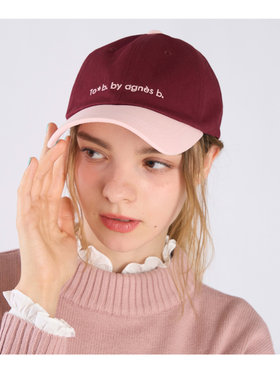 To b. by agnès b. コットン バイカラー キャップ ボルドー