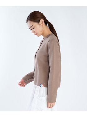 FEMME ウィメンズ オーガニックコットン メルトン 長袖 カーディガンプレッション ”Le Classique” ブラウン系その他