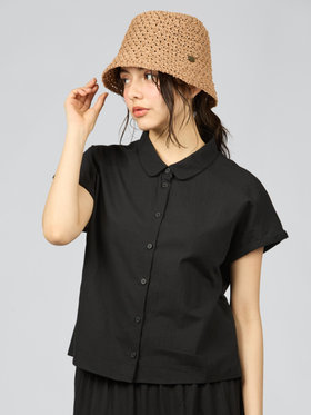 To b. by agnès b. コットン モダン マニッシュ シャツ ブラック