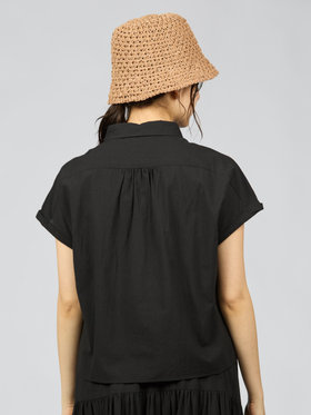 To b. by agnès b. コットン モダン マニッシュ シャツ ブラック