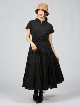 To b. by agnès b. コットン モダン マニッシュ シャツ ブラック