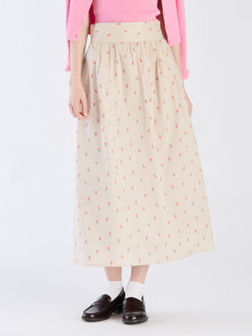 To b. by agnès b. 【Outlet】フラワーエンブロイダリースカート ベージュ