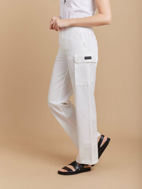 FEMME ウィメンズ コットンキャンバス カーゴパンツ "Treillis" ホワイト