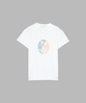 To b. by agnès b. Blooms in Dots(Tulip) オーガニックコットン 半袖 アーティスト Tシャツ ホワイト