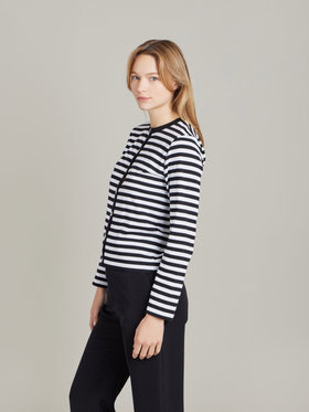 FEMME ウィメンズ 【Outlet】J008 CARDIGAN カーディガン ホワイト×ブラック