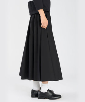 美品　アニエスベー　コットンポプリンフレアスカート　JUPEスカート 黒　944 agnes b.（アニエスベー） スカート コットン ポプリン フレア