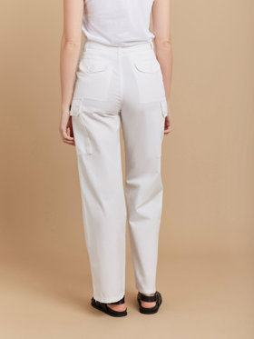 FEMME ウィメンズ コットンキャンバス カーゴパンツ "Treillis" ホワイト