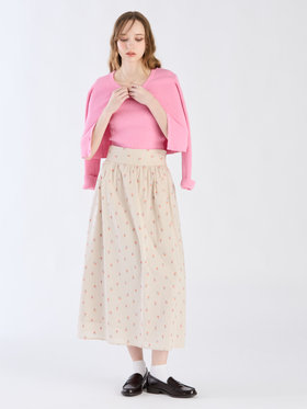 To b. by agnès b. 【Outlet】フラワーエンブロイダリースカート ベージュ