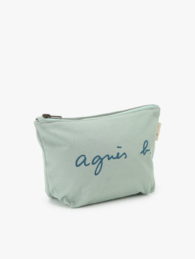 VOYAGE ウィメンズ バッグ＆ウォレット ロゴプリント コットン ポーチ ”Paulette” YAS18-03 ライトグリーン