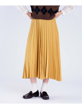 To b. by agnès b. 【Outlet】サテン プリーツ スカート マスタード