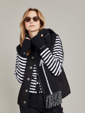 FEMME ウィメンズ 【Outlet】J008 CARDIGAN カーディガン ホワイト×ブラック