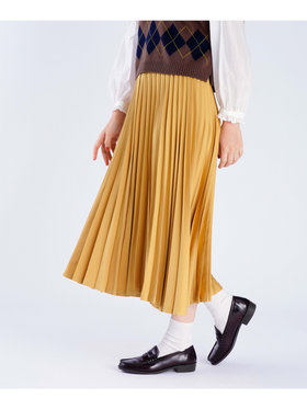 To b. by agnès b. 【Outlet】サテン プリーツ スカート マスタード