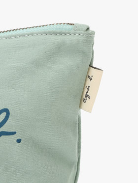 VOYAGE ウィメンズ バッグ＆ウォレット ロゴプリント コットン ポーチ ”Paulette” YAS18-03 ライトグリーン