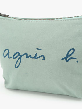 VOYAGE ウィメンズ バッグ＆ウォレット ロゴプリント コットン ポーチ ”Paulette” YAS18-03 ライトグリーン