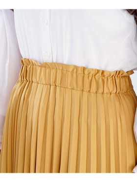 To b. by agnès b. 【Outlet】サテン プリーツ スカート マスタード